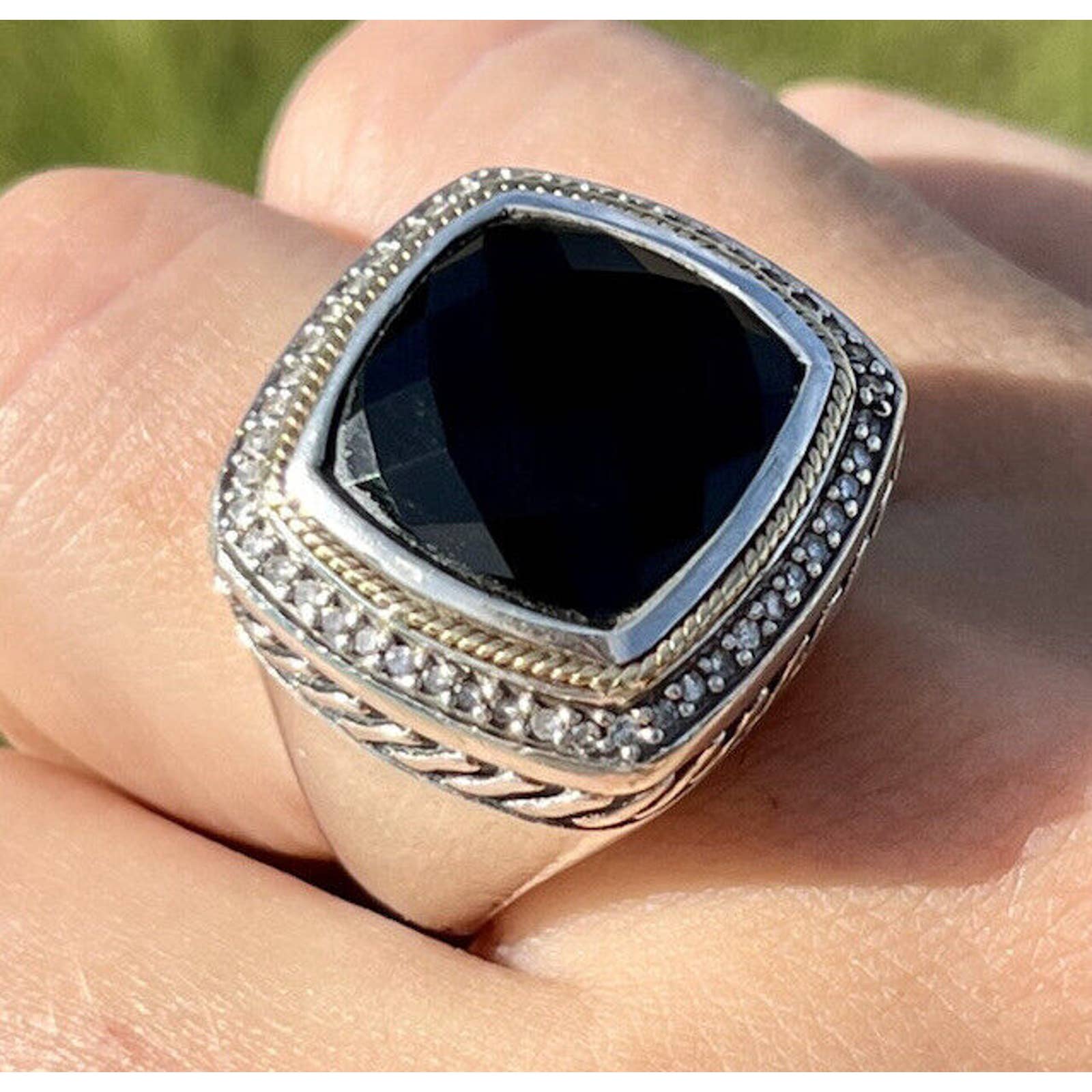 Effy 18k Gold & Sterling Silver Balissima Black Onyx And Diamonds Ring